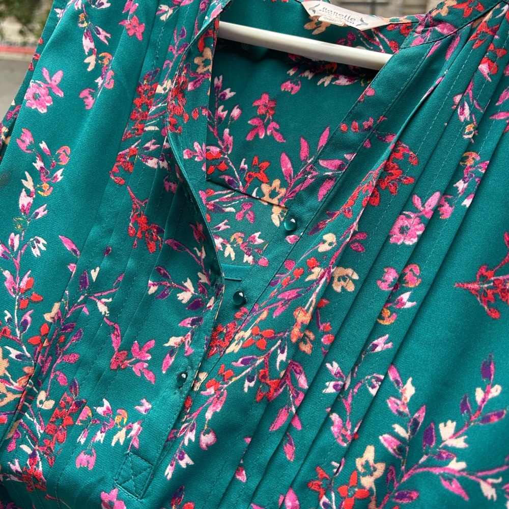Nanette Lepore Teal Floral Dress
